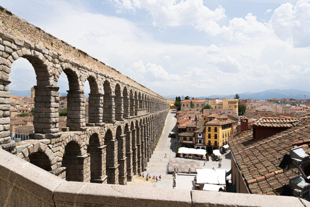 The aqueduct in Segovia Spain