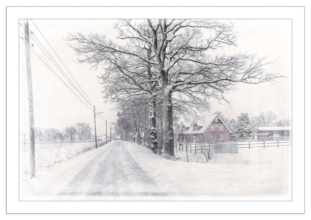 Haus am Kibitzdeich im Winter.
