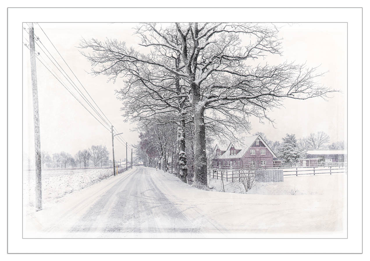 Haus am Kibitzdeich im Winter.